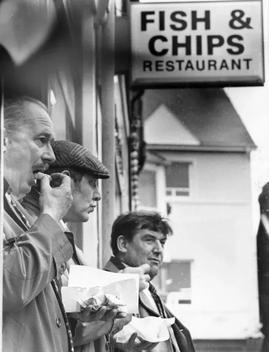 Framed Print : Fish and Chips - Chips for lunch and time for reflection during the South Wales Framed Print : Fish and Chips - Chips for lunch and time for reflection during the South Wales
