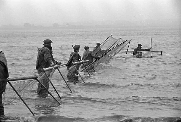 Fisherman from Annan seen here fishing the Solway Firth for salmon