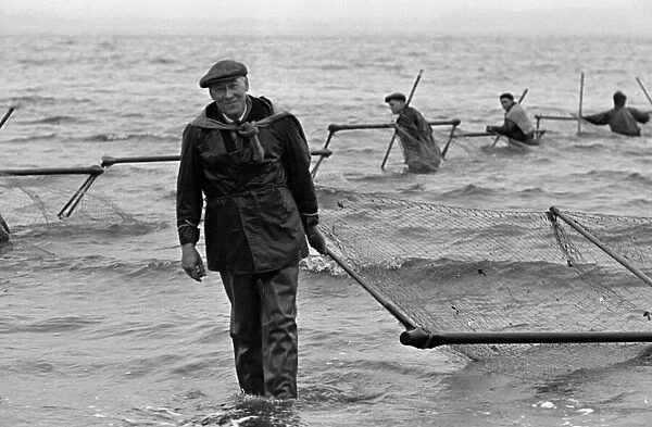 Fisherman from Annan seen fishing the Solway Firth for salmon
