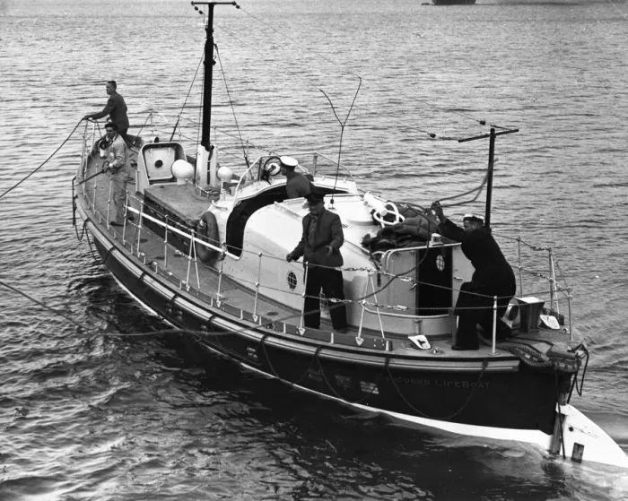 Framed Print : Fishguards new lifeboat Howard Marryat Framed Print : Fishguards new lifeboat Howard Marryat