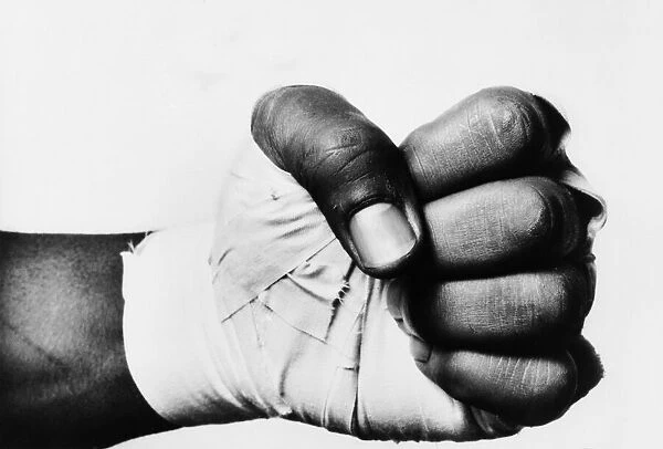 The fist of George Foreman pictured for an article during the run up to The Rumble in