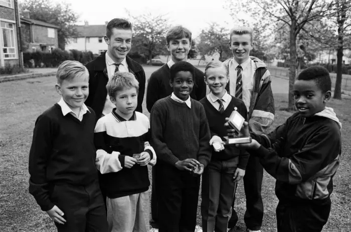 Framed Print : Five-a-side champions - Bradley Juniors have scored their very own cup final win Framed Print : Five-a-side champions - Bradley Juniors have scored their very own cup final win