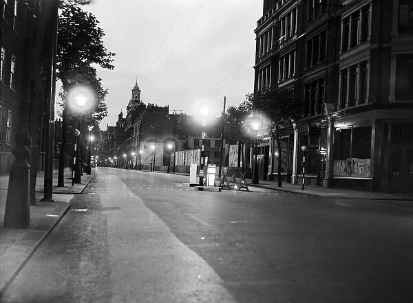 Flashing belisha beacons, Grays Inn Road, London. 20th June 1952