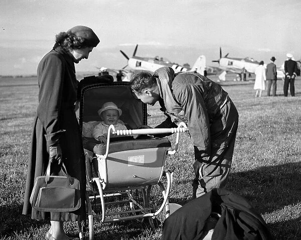 Fleet Air Arm Pilots return from Korean War May 1951 A pilot is greeted by his