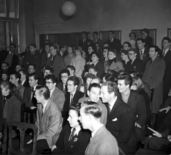 Framed Print : Fleet Street Jazz Club November 1954 A cross section of the crowd in the club Framed Print : Fleet Street Jazz Club November 1954 A cross section of the crowd in the club