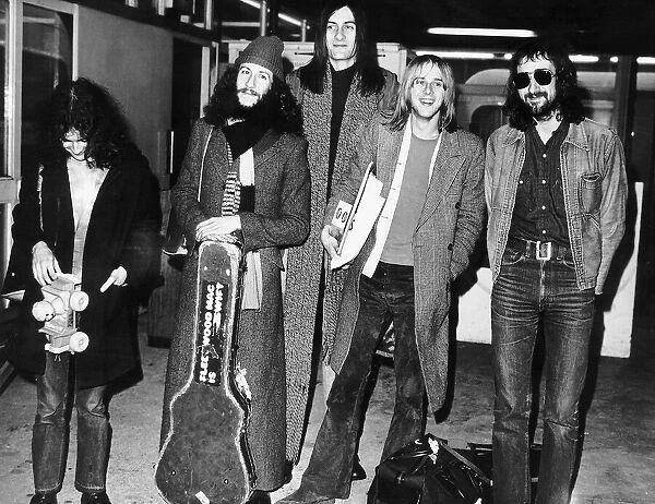 Fleetwood Mac pop group arriving at Heathrow Airport
