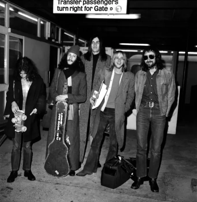 Framed Print : The Fleetwood Mac pop group back in London. Members of the Fleetwood Mac