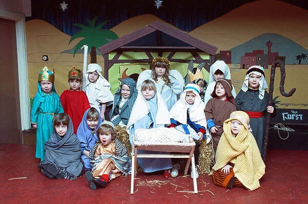 Flockton Playgroup nativity at Flockton WMC. 5th December 1991