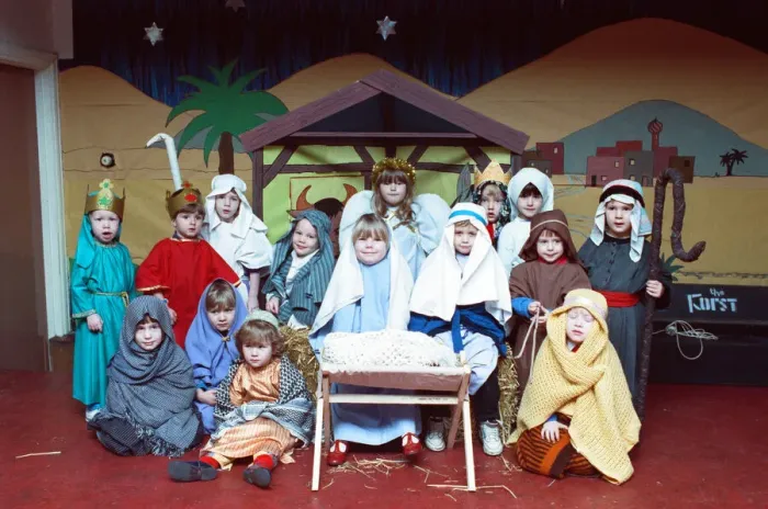 Framed Print : Flockton Playgroup nativity at Flockton WMC. 5th December 1991 Framed Print : Flockton Playgroup nativity at Flockton WMC. 5th December 1991