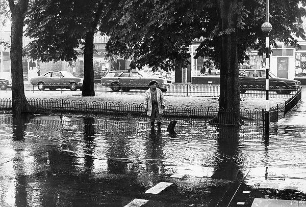Flooding in Norton High Street 25th June 1980
