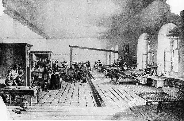 Florence Nightingale at work in a hospital in Russia. Date unknown