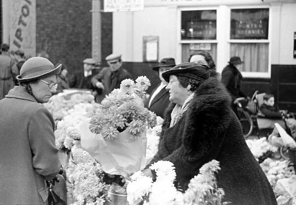 The flower stall in Kingston Market Circa 1936