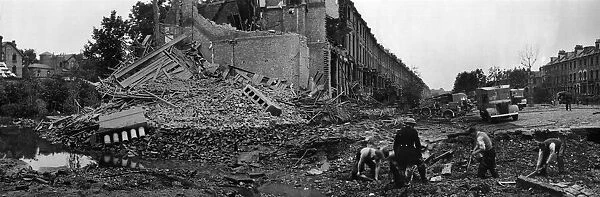 Flying bomb incident at Arlington Road, Southgate, London, Tuesday 20th June 1944
