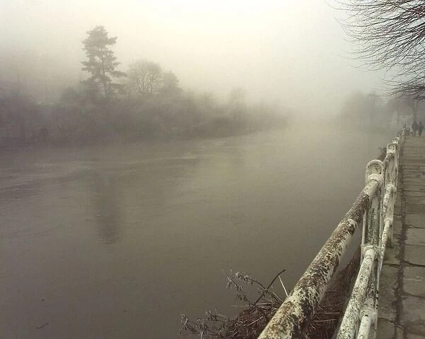 Fog obscures any view of Ironbridge