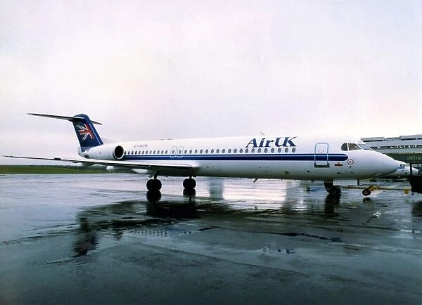 The Fokker 100 airliner  /  aircraft which was to be flown on the Newcastle Amsterdam route