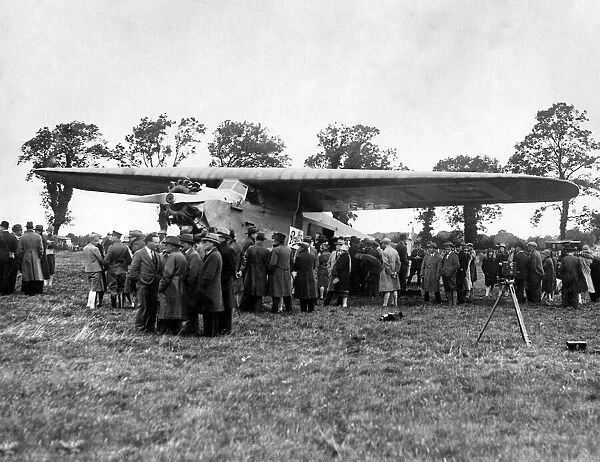 This Fokker F. VIIA named Princess Xenia surrounded by crowds before leaving Baldonnel