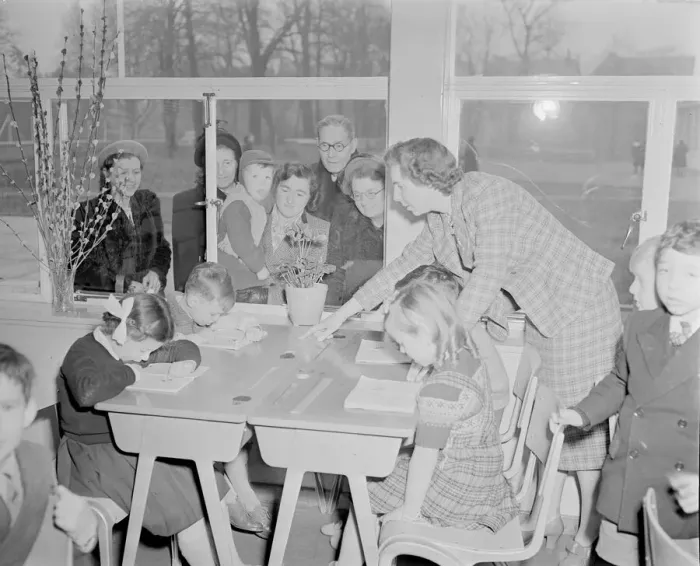 Framed Print : Following the opening ceremony of the new primary school at Upper Tulse Hill parents Framed Print : Following the opening ceremony of the new primary school at Upper Tulse Hill parents