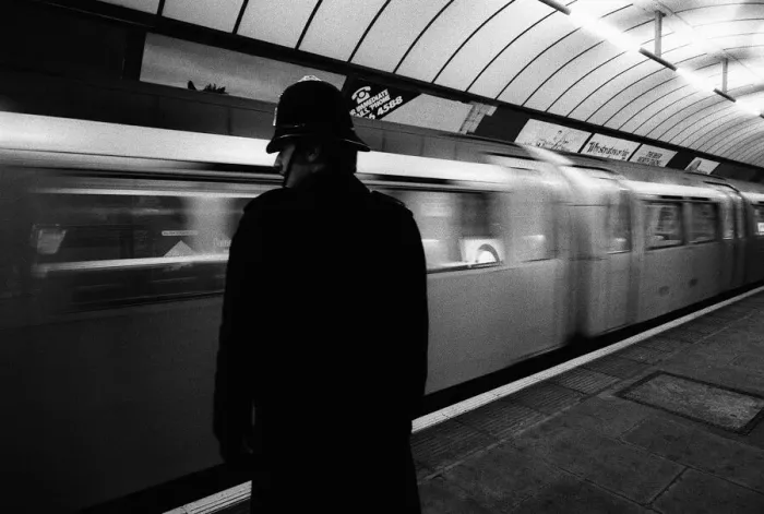 Framed Print : Following a series of terrorist attacks across the capital a policeman seen here Framed Print : Following a series of terrorist attacks across the capital a policeman seen here