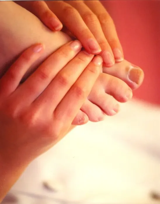 Framed Print : A foot being massaged Framed Print : A foot being massaged