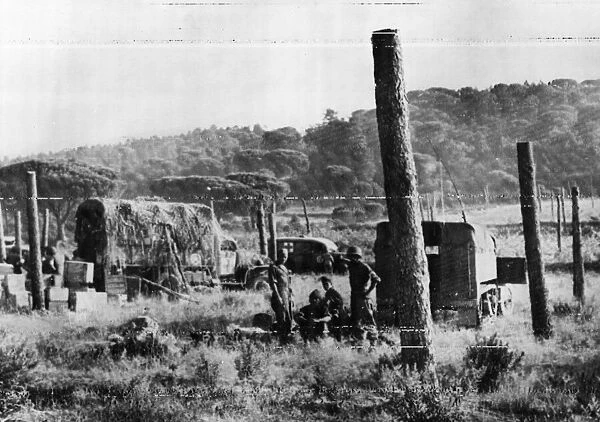 Twenty foot poles put in the ground by the enemy and scattered over Southern France