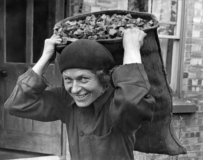 Framed Print : Five foot woman does coalmans job. Mrs. Pittock is a bright Framed Print : Five foot woman does coalmans job. Mrs. Pittock is a bright