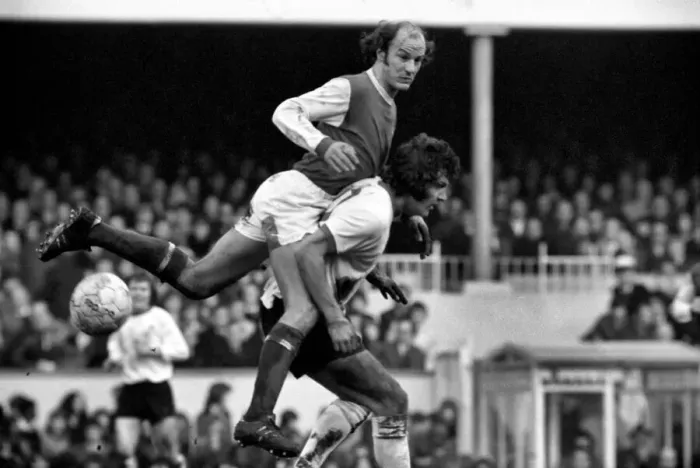 Framed Print : Football: Arsenal F. C. (2) vs. Liverpool F. C. (0). Ball of Arsenal tackles Keegan of