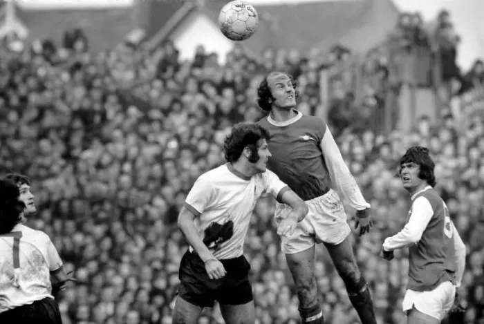 Framed Print : Football: Arsenal F. C. (2) vs. Liverpool F. C. (0). Ball scores for Arsenal (first goal) Framed Print : Football: Arsenal F. C. (2) vs. Liverpool F. C. (0). Ball scores for Arsenal (first goal)