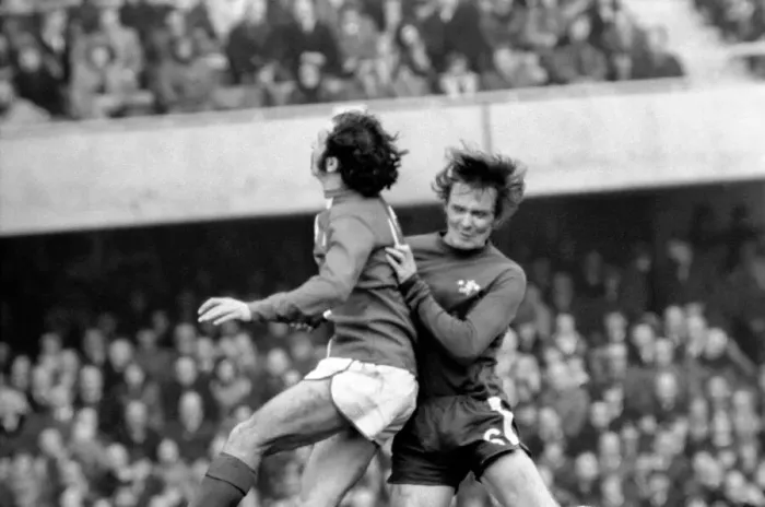 Framed Print : Football: Chelsea F. C. vs. Birmingham F. C. February 1975 75-00764-063 Framed Print : Football: Chelsea F. C. vs. Birmingham F. C. February 1975 75-00764-063