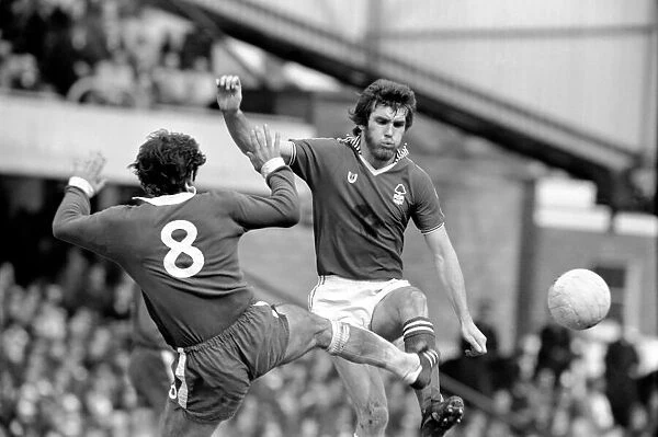 Football: Chelsea vs. Nottingham Forest. Ian Britton shoots past Ian Bowyer to score