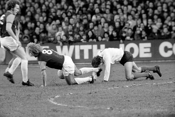 Football: F. A. Cup: West Ham F. C. (0) vs. Liverpool F. C. (2). January 1976 76-00045-057