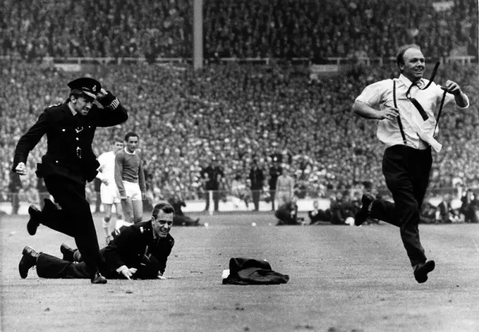 Framed Print : Football FA Cup Final 1966 Fan On Pitch May 1966 Framed Print : Football FA Cup Final 1966 Fan On Pitch May 1966