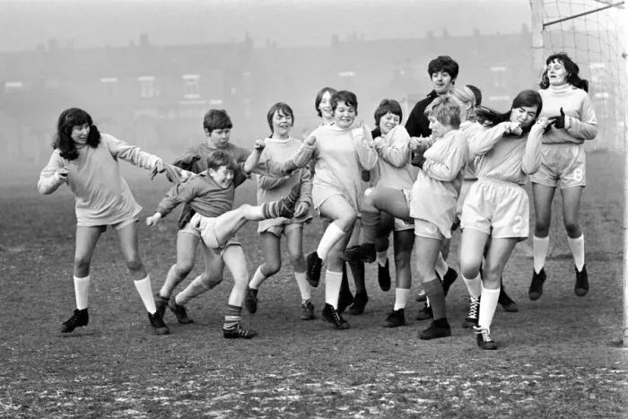 Framed Print : The football game was between Walkden Ladies and Blenhein Albion a boys team from Bolton Framed Print : The football game was between Walkden Ladies and Blenhein Albion a boys team from Bolton