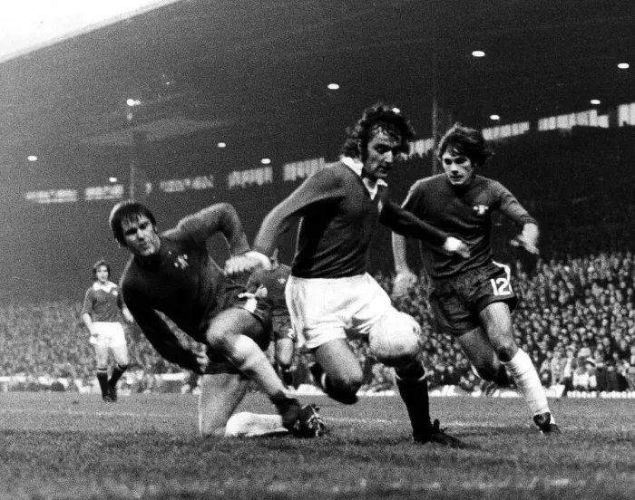 Framed Print : Football Manchester United v Chelsea FC November 1973 Lou Macari of manchester Framed Print : Football Manchester United v Chelsea FC November 1973 Lou Macari of manchester