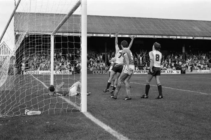 Framed Print : Football match, Reading v Blackpool, final score 1-0 to Reading. League Division Three Framed Print : Football match, Reading v Blackpool, final score 1-0 to Reading. League Division Three