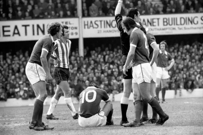 Framed Print : Football: Southampton F. C. vs. Manchester City United F. C. April 1975 75-1785-007 Framed Print : Football: Southampton F. C. vs. Manchester City United F. C. April 1975 75-1785-007