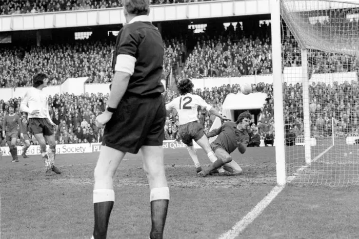 Framed Print : Football: Spurs F. C. vs. Liverpool F. C. Jennings, Spurs goalkeeper fails to save Framed Print : Football: Spurs F. C. vs. Liverpool F. C. Jennings, Spurs goalkeeper fails to save