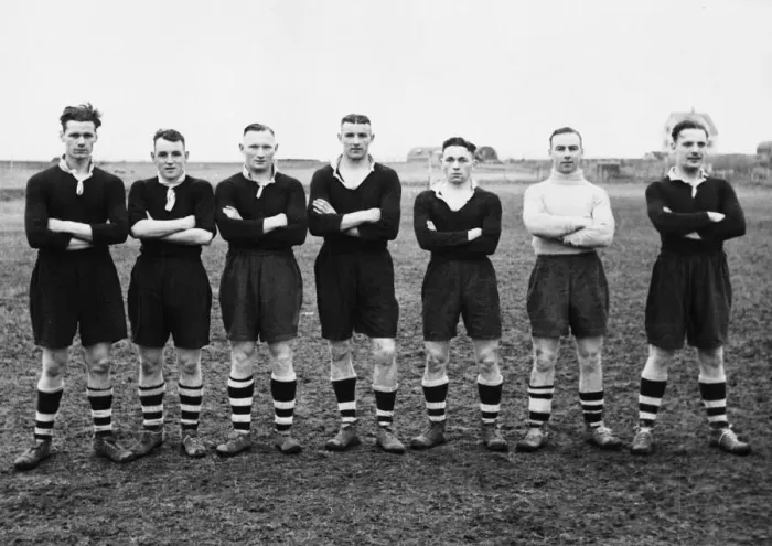 Framed Print : Football team of the 70th Infantry Brigade comprises several thousand pounds worth of
