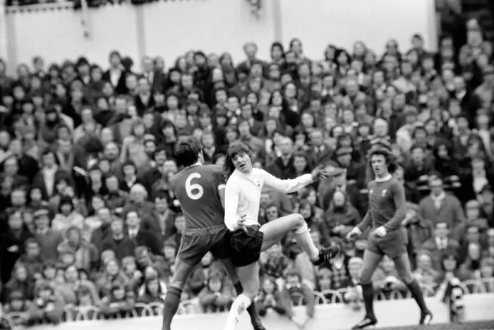 Framed Print : Football: Tottenham Hotspur F. C. vs. Liverpool F. C. March 1975 75-01598-017 Framed Print : Football: Tottenham Hotspur F. C. vs. Liverpool F. C. March 1975 75-01598-017