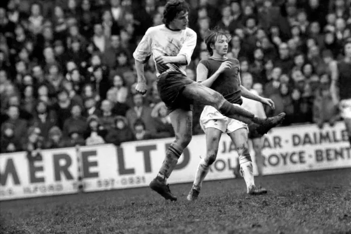 Framed Print : Football: West Ham F. C. v. Burnley. West Ham (2) v. Burnley (1). March 1975 75-01466-034