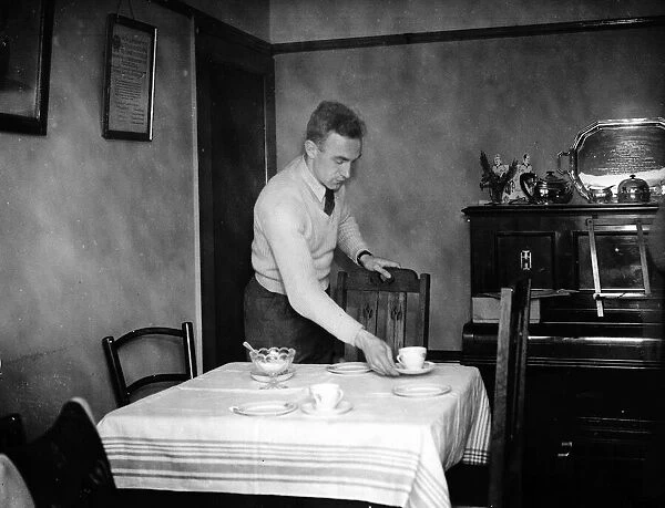 Footballer Billy Wright Wolves and England captain seen here at home. December 1951