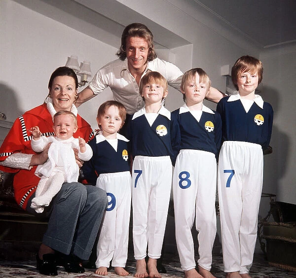 Footballer Denis Law with wife Diana and boys Ian robert Andrew