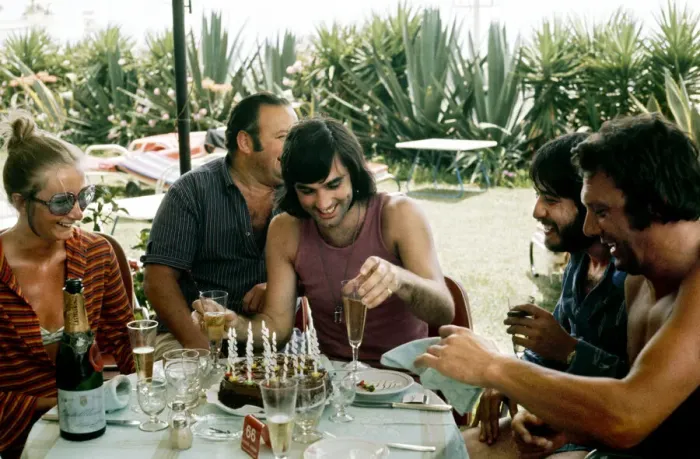 Framed Print : Footballer George Best celebrates his 26th birthday in Marbella