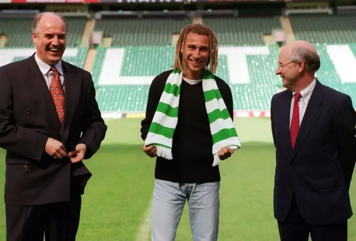Framed Print : FOOTBALLER HENRIK LARSSON SIGNS FOR CELTIC JULY 1997 BLACK JUMPER CELTIC SCAR Framed Print : FOOTBALLER HENRIK LARSSON SIGNS FOR CELTIC JULY 1997 BLACK JUMPER CELTIC SCAR