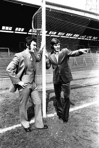 Footballer Malcolm MacDonald models clothes for sale from his new Newcastle Boutique