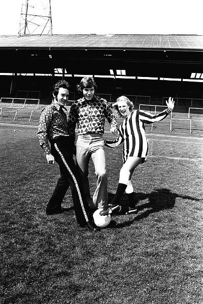 Footballer Malcolm MacDonald models clothes for sale from his new Newcastle Boutique