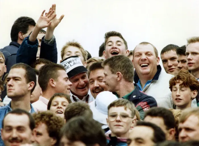 Framed Print : Footballer Paul Gascoigne - Gazza Paul Gascoigne mingles amongst the Newcastle