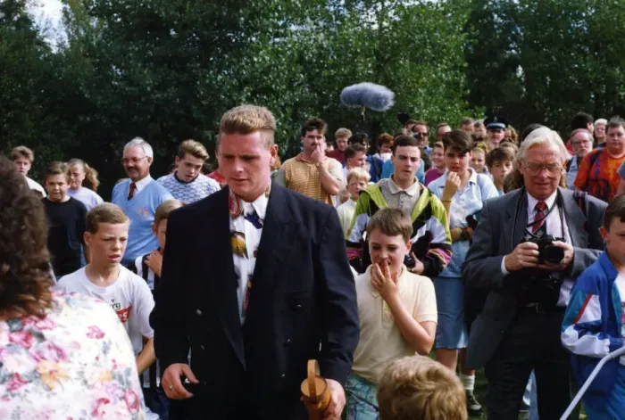 Framed Print : Footballer Paul Gascoigne - Gazza Paul Gascoigne officially opening the stand Framed Print : Footballer Paul Gascoigne - Gazza Paul Gascoigne officially opening the stand