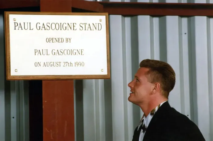 Framed Print : Footballer Paul Gascoigne - Gazza Paul Gascoigne officially opening the stand