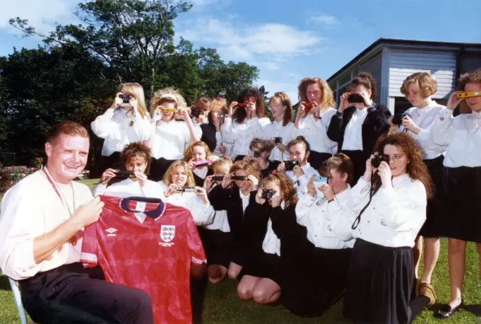 Framed Print : Footballer Paul Gascoigne - Gazza Paul Gascoigne at his former school Heathfield Framed Print : Footballer Paul Gascoigne - Gazza Paul Gascoigne at his former school Heathfield