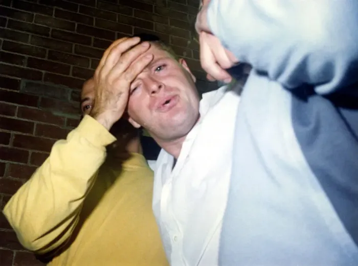 Framed Print : Footballer Paul Gascoigne - Gazza A worse for wear Paul Gascoigne is helped